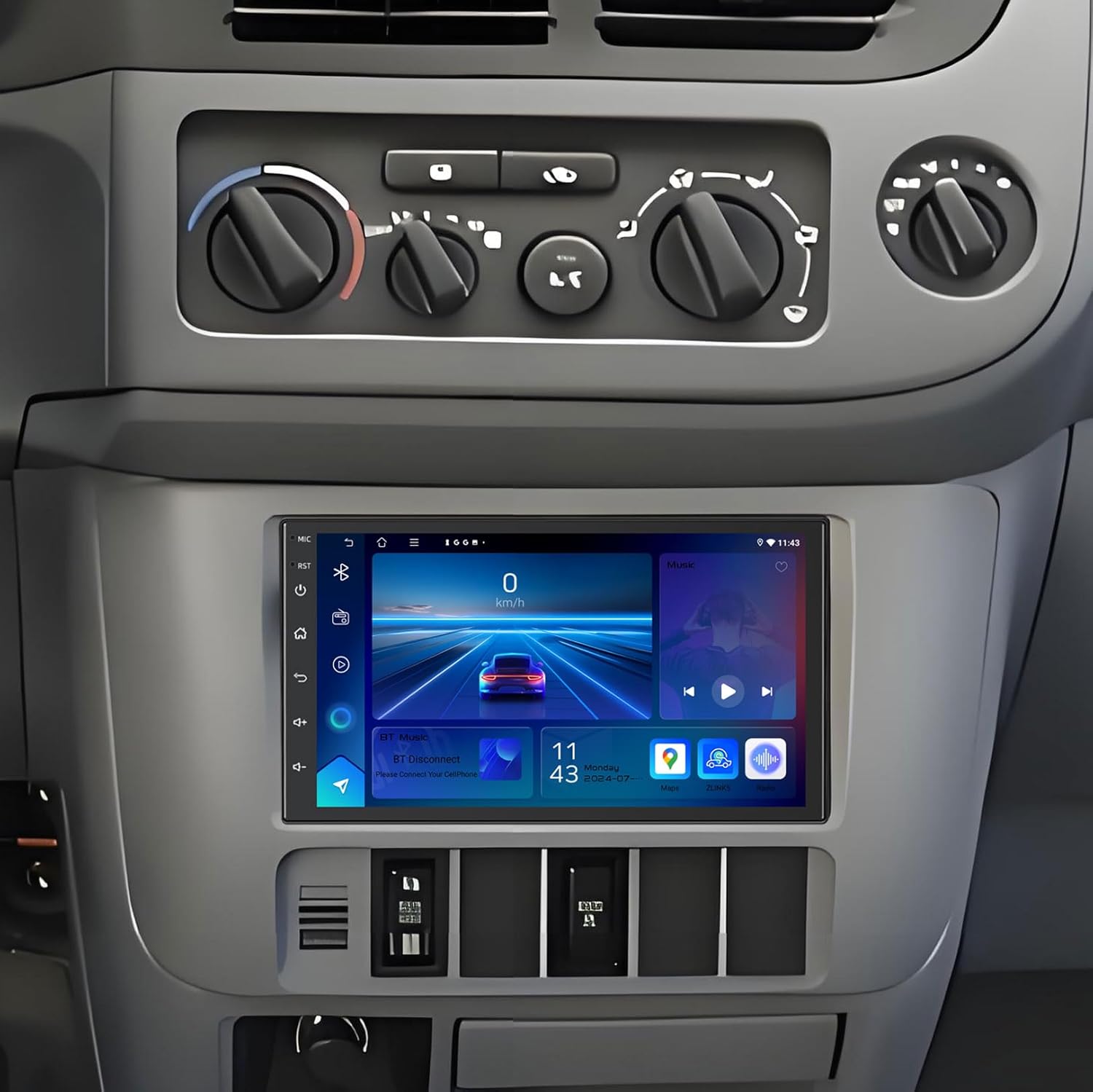 4+64G Android 15 Car Stereo for Toyota Sienna 1997-2003 with J-B-L Harness, 7 Inch Touch Screen Double Din Car Radio with Carplay & Android Auto, Backup Camera, Bluetooth, FM, GPS & WiFi