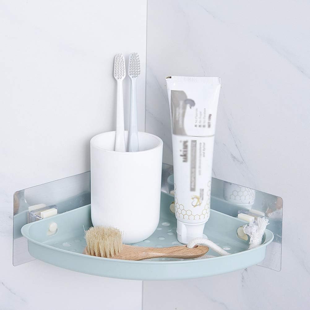 Suction Cup Triangle Corner Storage Rack Wall Mounted No Drilling Plastic Shower Shelf Organizer For Bathroom