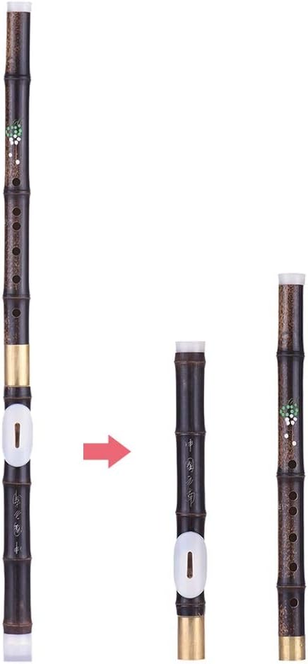Flute 、Detachable Natural Black Bamboo Flute Wind Instrument G F Key Beginner Music Lovers Flute C Flute Musical Instrument (Size : G Tone)