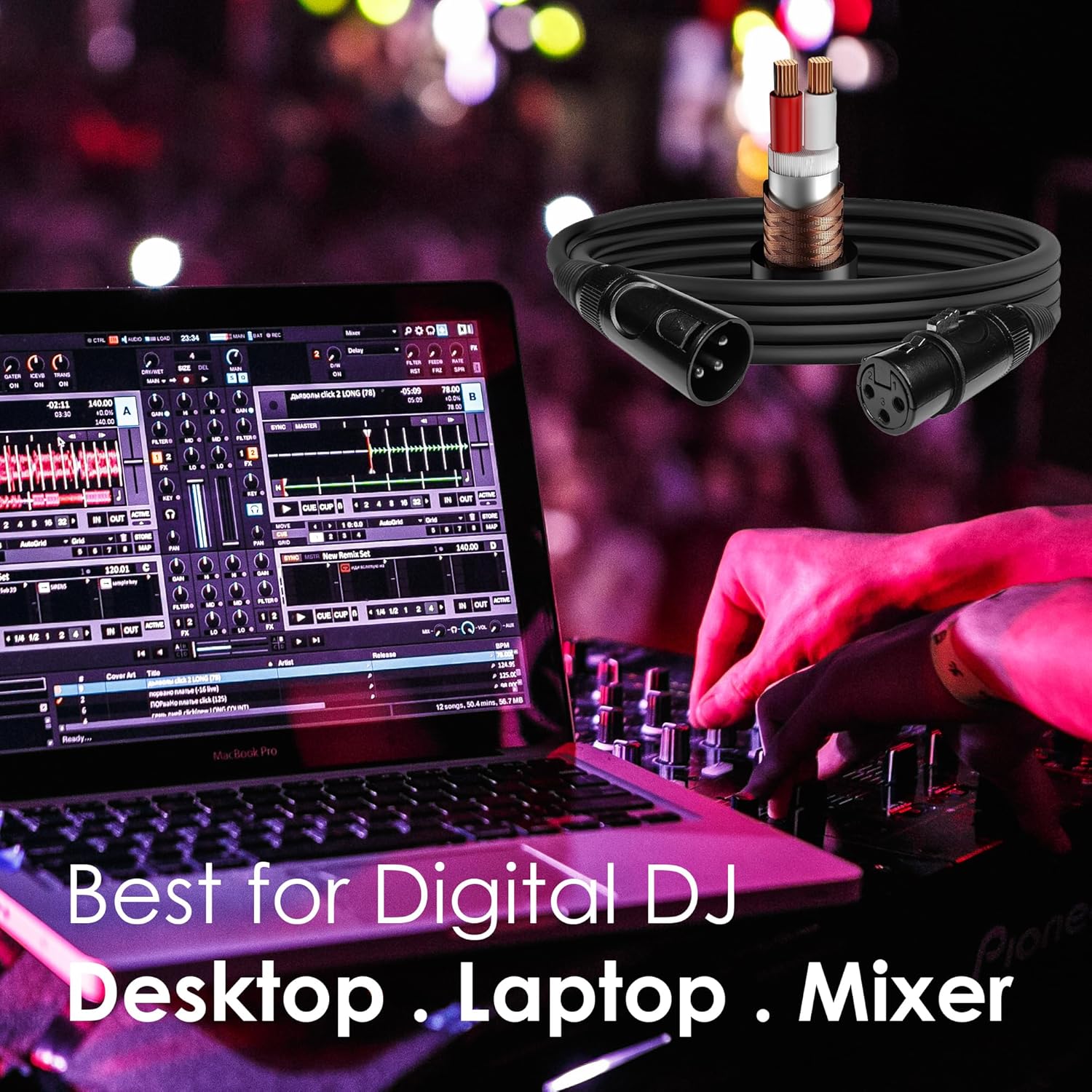 EMB 3-Pack Pro 16AWG 8mm 50 Feet 100% OFC XLR Balanced Shielded Mic Audio Cable