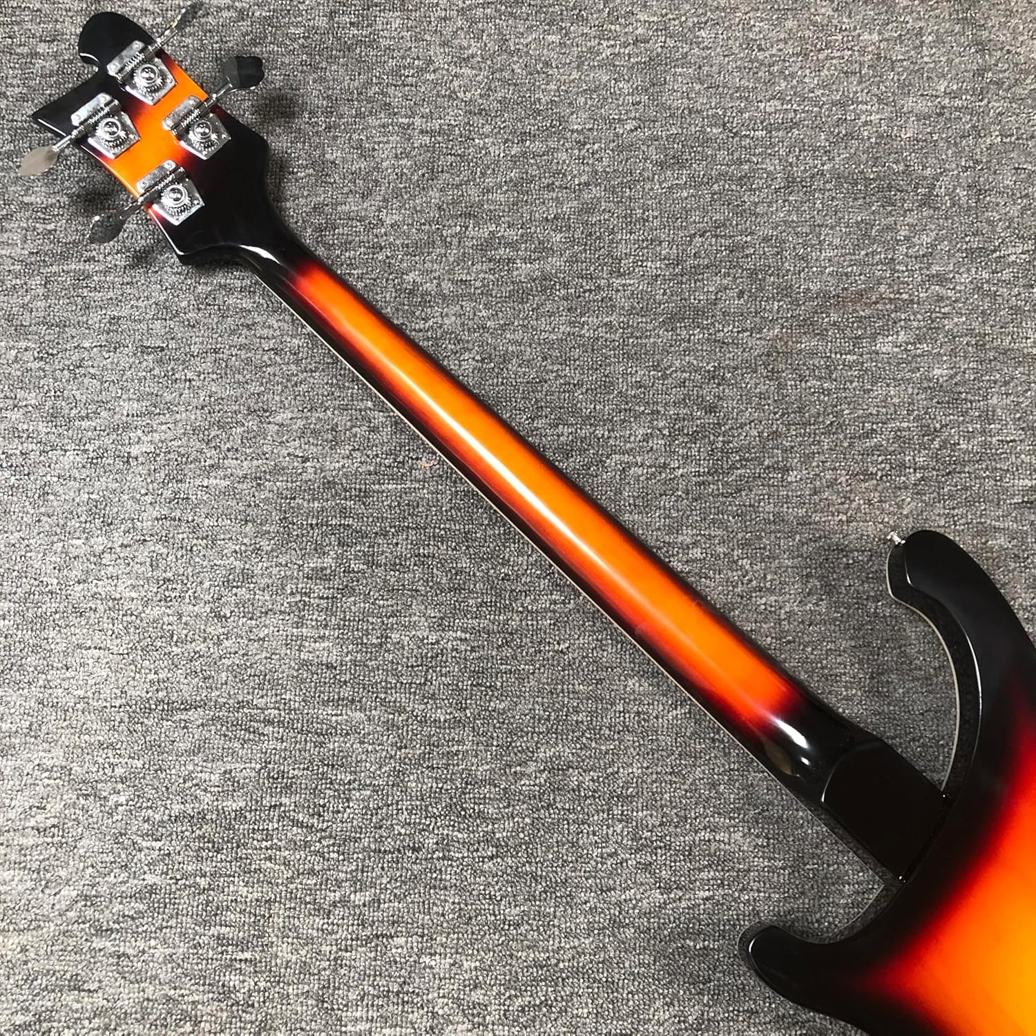 4-String Electric Bass Guitar - Sunset Burst Finish, White Pickguard - 22 Fret Alder Wood Construction