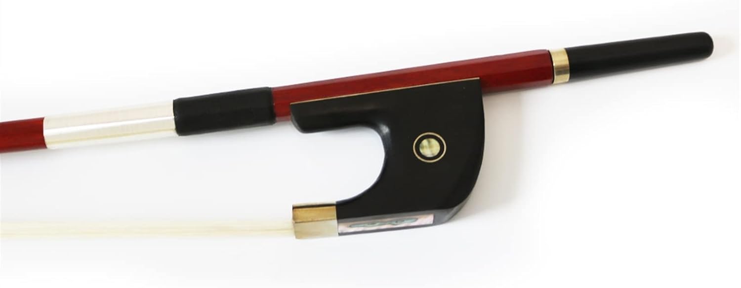 TSTS 4/4 Size Bass Bow Pernambuco Stick Natural Horsehair Ebony Frog Full Size Violin Bow
