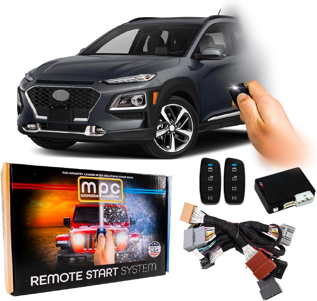 MPC Remote Start Kit Compatible with Hyundai Kona 2018-2021 || Plug and Play || 2-Way 4-Button Remotes || USA Tech Support
