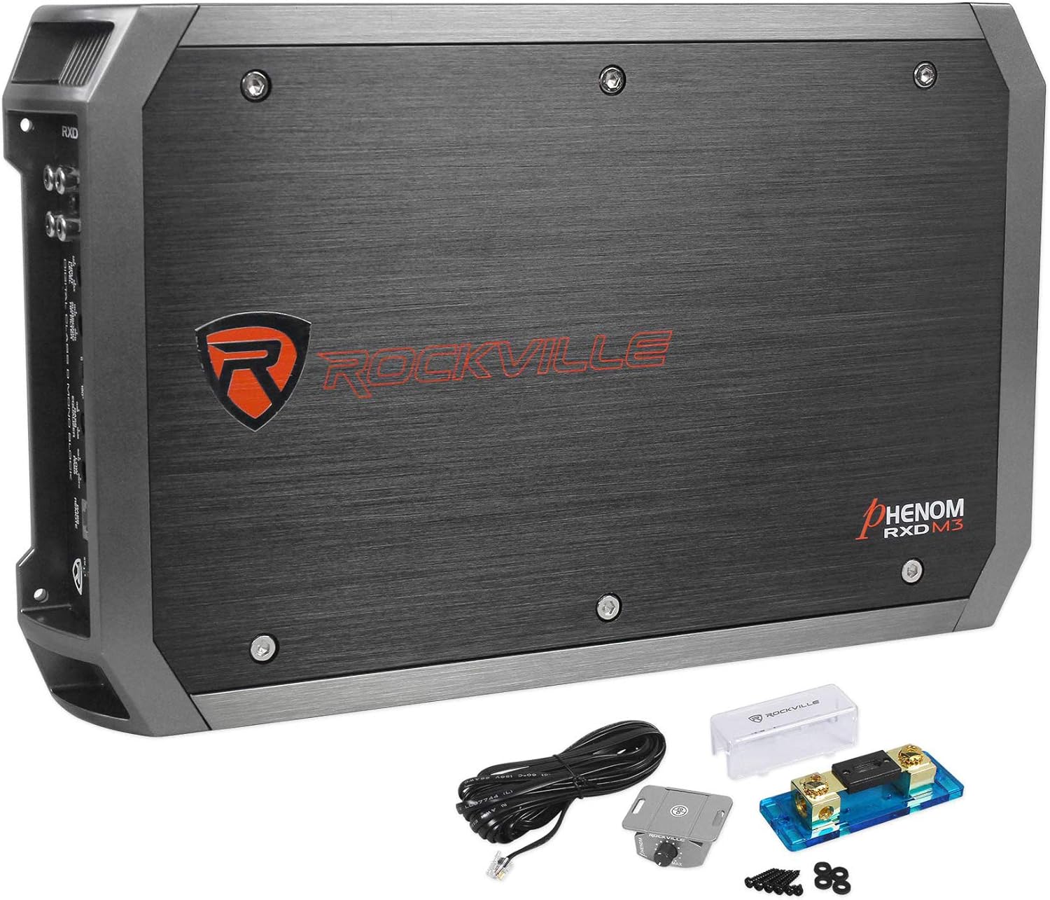 Rockville RXD-M3 4000W Mono 1-Ohm Car Amplifier, High-Speed MOSFET, Adjustable 12dB Crossover, LED, Remote Sub Control, Perfect for Car Audio and Subs
