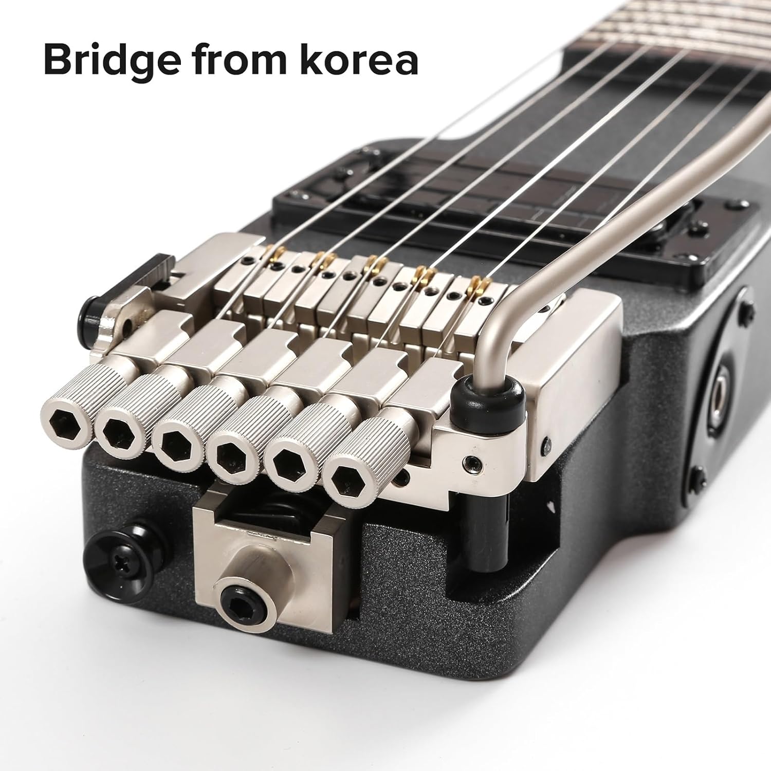 VENEKA Headless Electric Guitar 6 String Travel Headless Electric Guitar with Double Locking Tremolo Bridge and Dual Rail High Output Pickup (Color : 02)