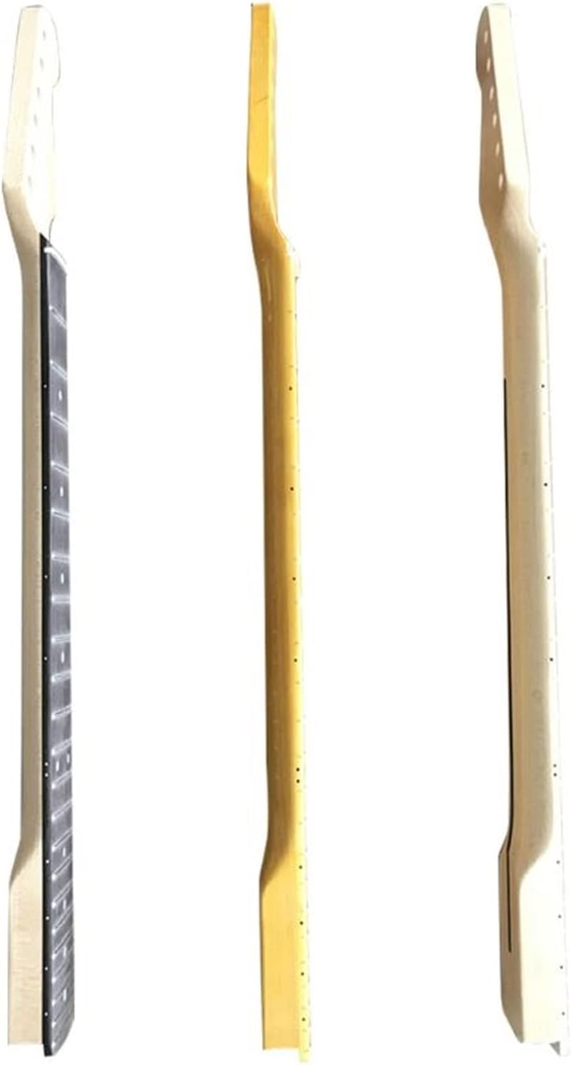 Maple Wood Guitar Neck Smooth Edge Rosewood Fretboard Electric Guitar Handle Kit Electric Guitar Neck (Color : Bight Yellow)