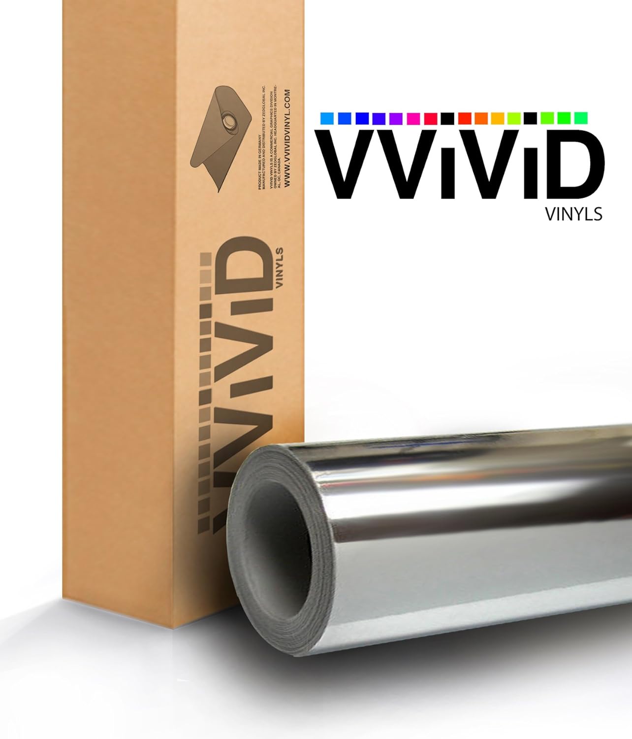 VViViD Gloss Chrome Silver Vinyl Wrap Adhesive Film Roll Air Release DIY Sheet (10ft x 4.9ft)