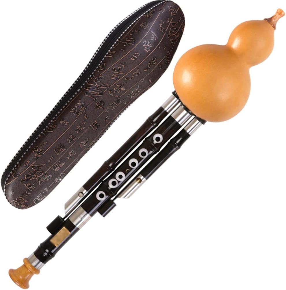 Flutes Musical Instruments Ebony Cucurbit Black Gourd 7-Hole Tuning for Beginners to Play Woodwind Instruments Collectibles, Gifts Beautiful Sound Quality (Color : Black, Size : B Flat)