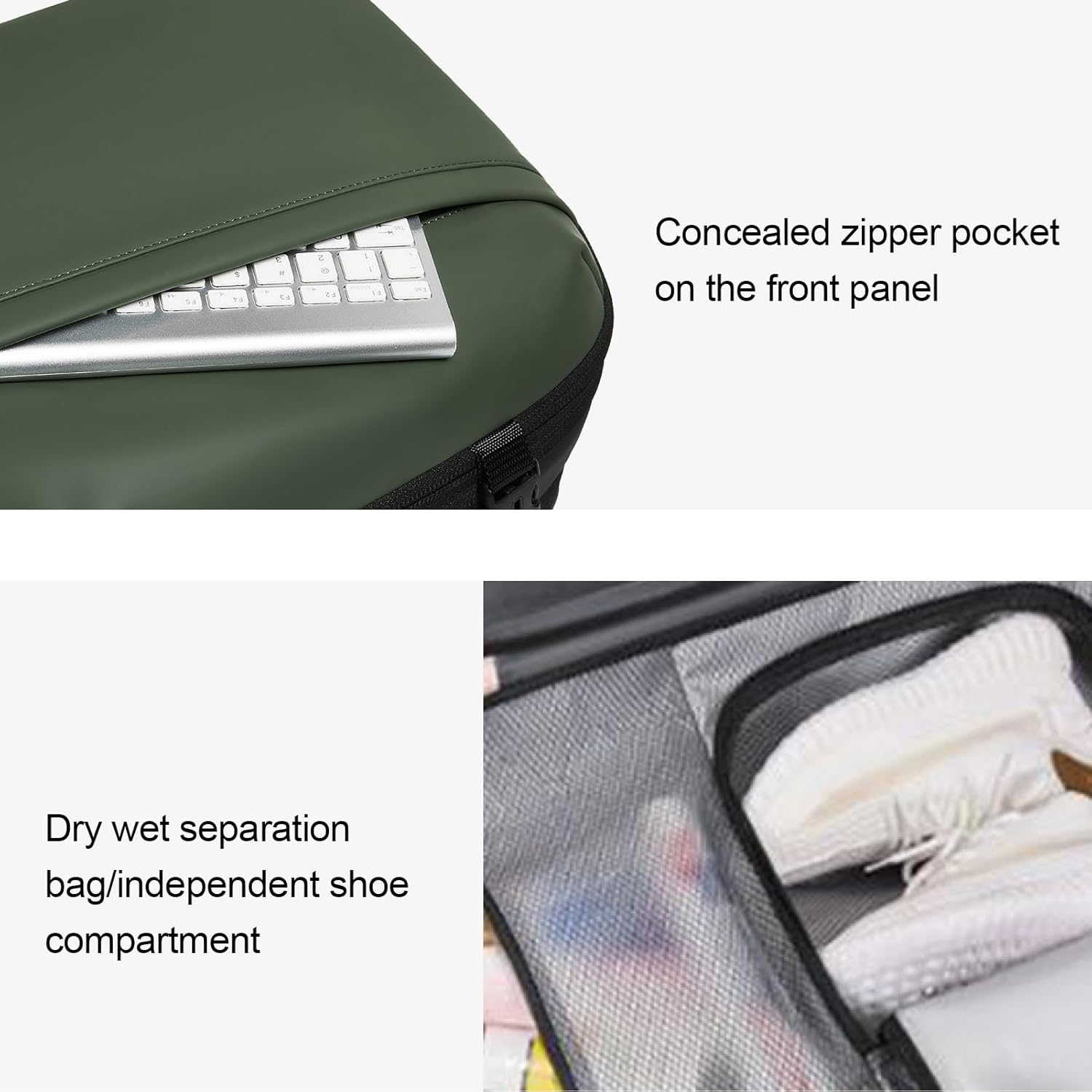 Vacuum Seal Backpack, 25L - 60L Expandable Carry On Compression Backpack with Lock, Travel Vacuum Storage Bags Backpacks for Short Trip Business (OD Green)