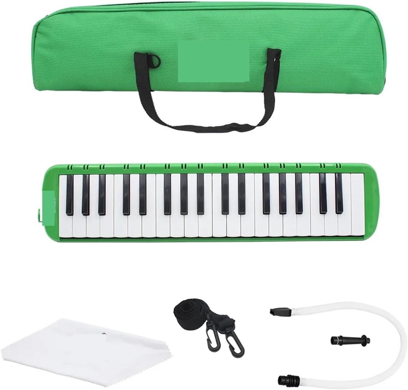 Melodica 37-Key Melodica Portable Tone Piano Keyboard Instrument With Windpipe Backstrap(Green)