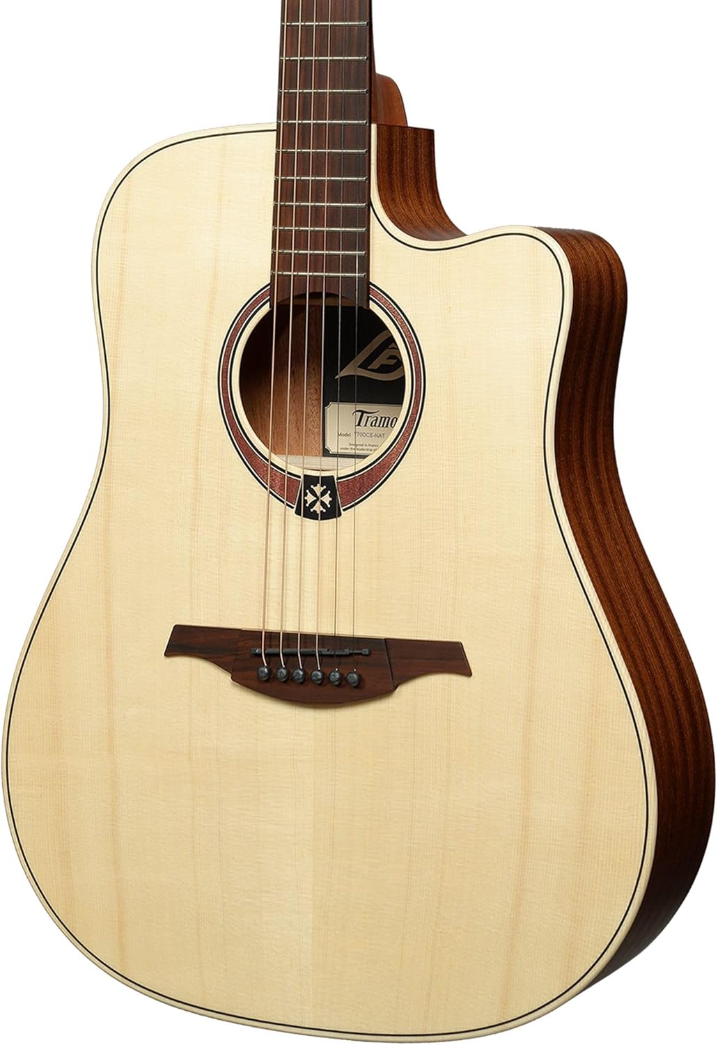 LAG GUITARS Tramontane 70 Dreadnought Cutaway Acoustic-Electric Natural