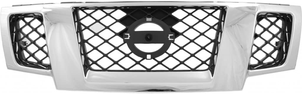 For Nissan Frontier Grille Assembly 2009 2010 | Chrome Shell/Painted Black Insert Plastic | NI1200233 | 62310ZL00B