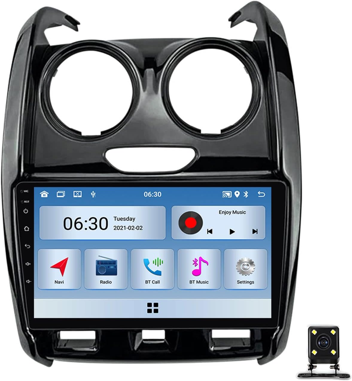 9 Inch Double Din Car Stereo Audio Bluetooth MP5 Player for Renault Duster 2015-2021 Multimedia Car Radio with Backup Camera Support Carplay/Auto/Mirror Link/DSP/USB/FM RDS