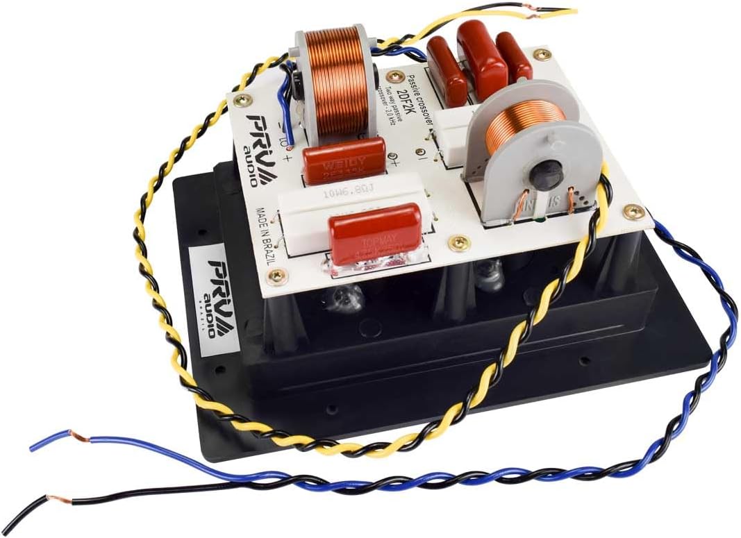 PRV AUDIO 2DF2K 2 Way Crossover Car Audio with Woofer Impedance Selection, Crossover Point at 2,000 Hz