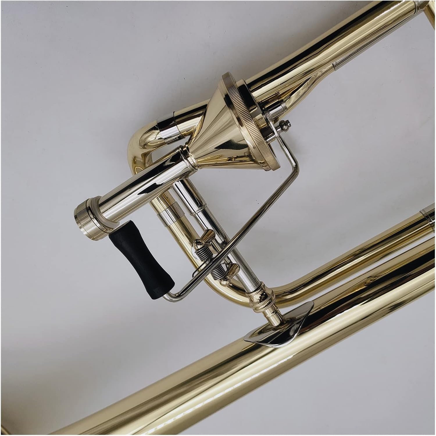 TSTS Tenor Bb-F Tune Trombone Gold Brass Plated Professional Musical Instrument with Case Beginner Trombone