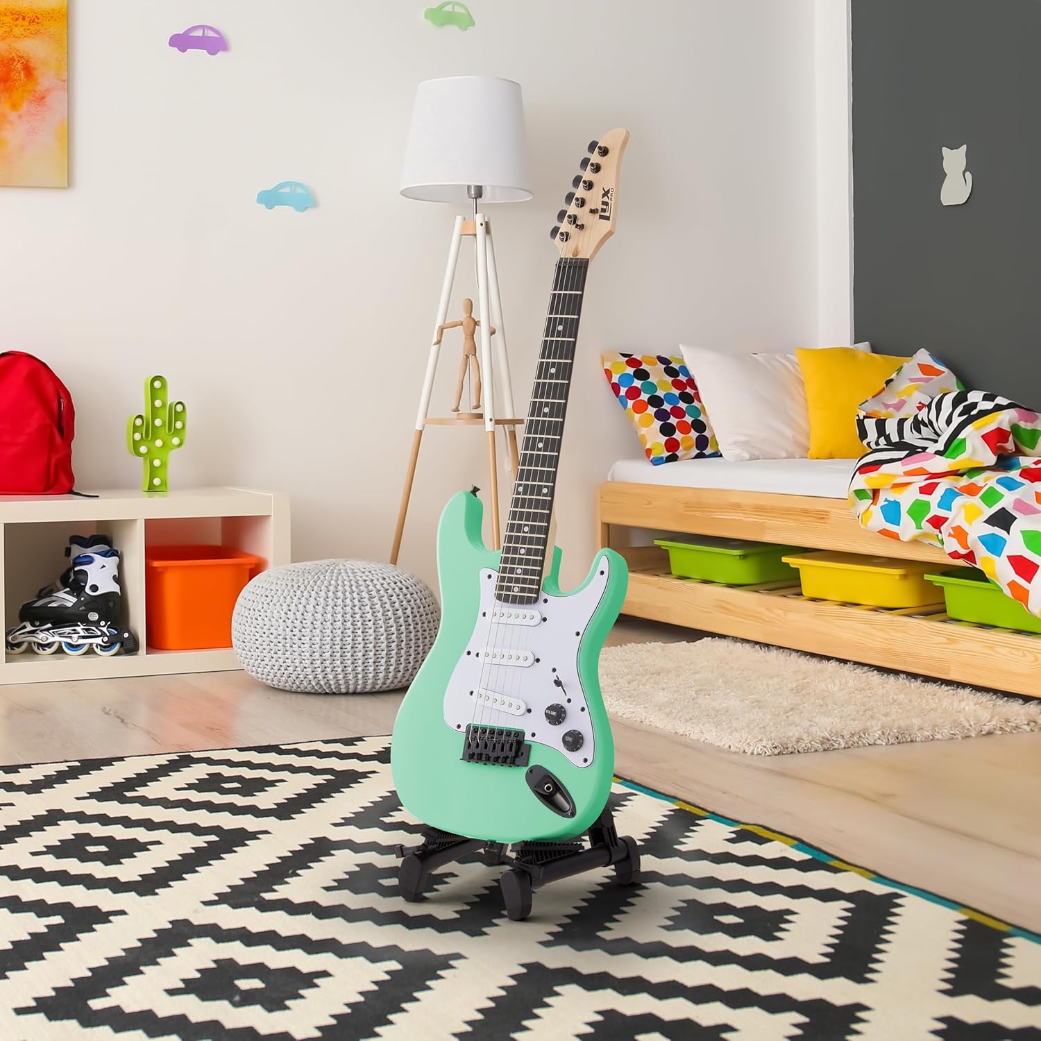 LyxPro CS 30” Electric Guitar Kit for Beginner, Intermediate & Pro Players with Guitar, Amp Cable, 6 Picks & Learner’s Guide | Solid Wood Body, Volume/Tone Controls, 5-Way Pickup - Green