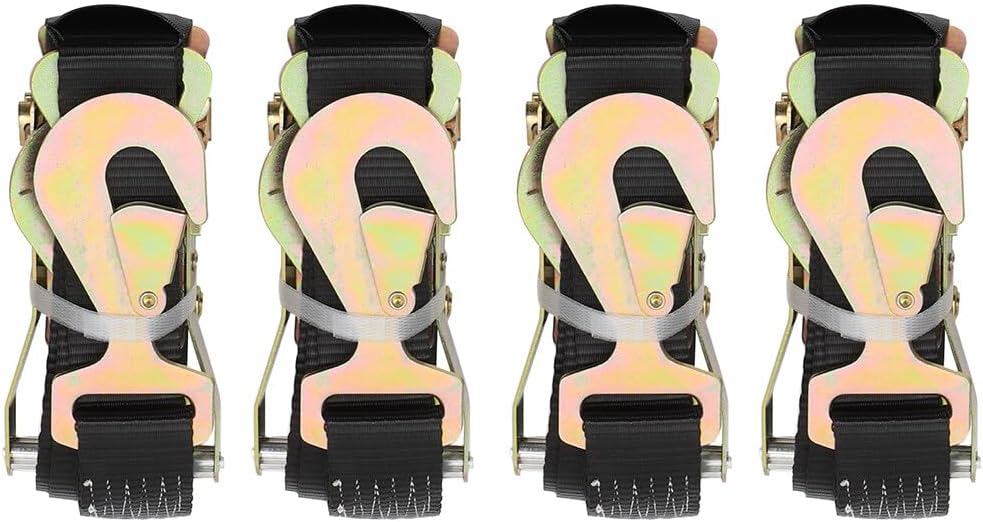 ECCPP New Black Axle Straps Car Hauler Trailer Auto Tie Down Ratchet Straps Tow Kit