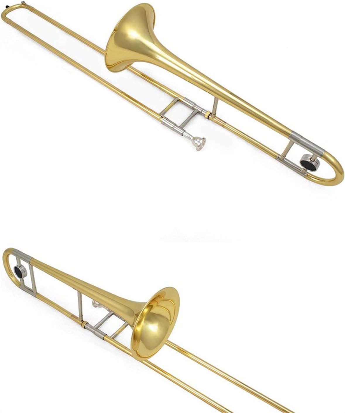 Standard Trombone Professional Tenor Trombone B Flat Tenor Trombone with The Mouthpiece with Case,Gloves, Gold Brass Wind Instruments Valve Trombone