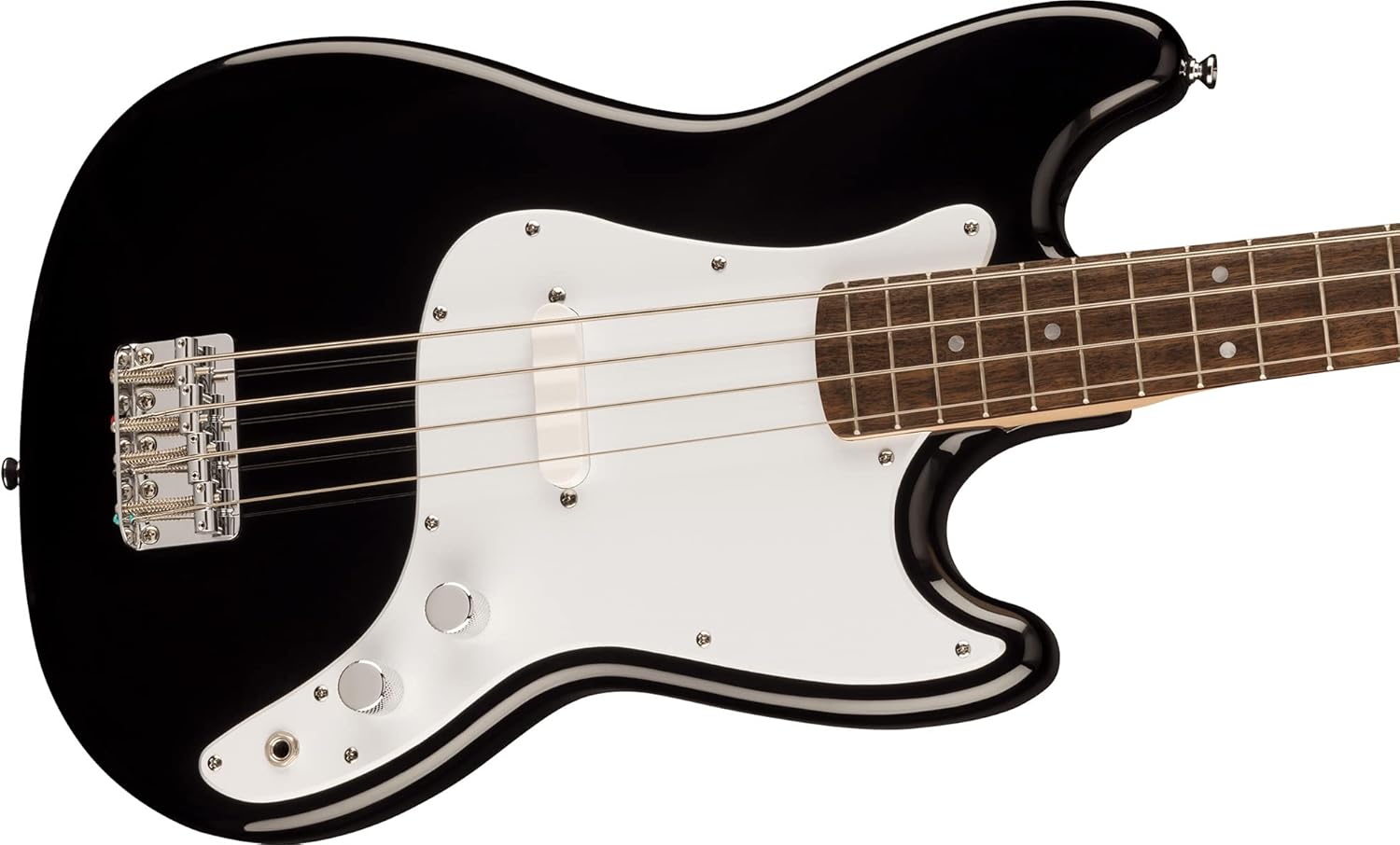 Fender Squier Sonic Bronco Bass Guitar - Black Bundle with Rumble 15 Bass Amplifier, Cable, Tuner, Strap, and Austin Bazaar Instructional DVD