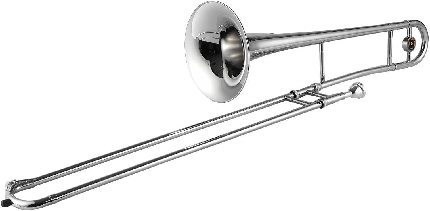 Alto Trombone Brass Gold Lacquer B Flat Instrument(Silver)
