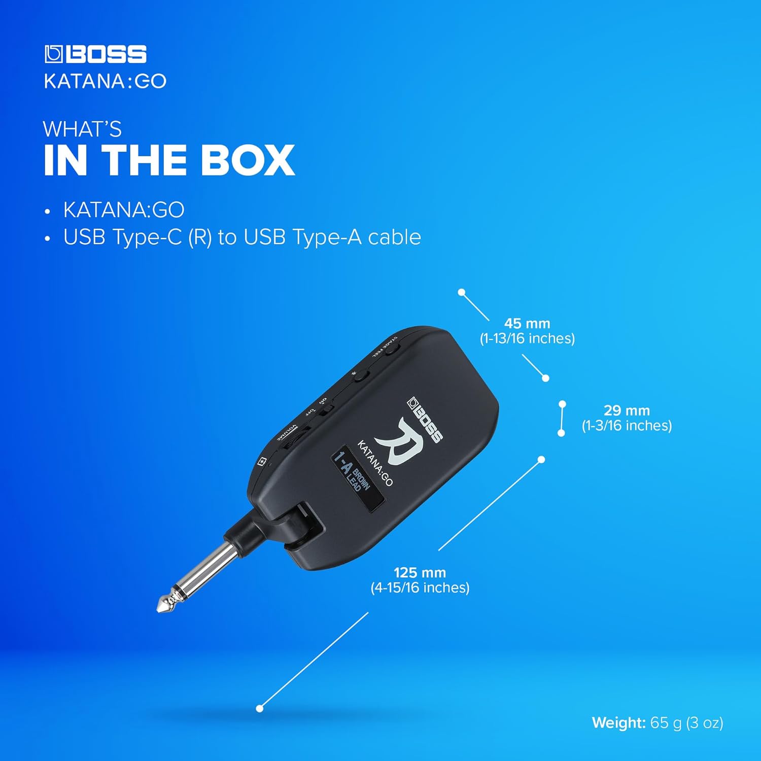 BOSS KATANA:GO | Personal Headphone Amplifier for Guitar & Bass | Ready-To-Play Sounds from Stage-Class Katana Amps | Advanced Spatial Technology | Edit Tones & Stream Backing Music via Bluetooth