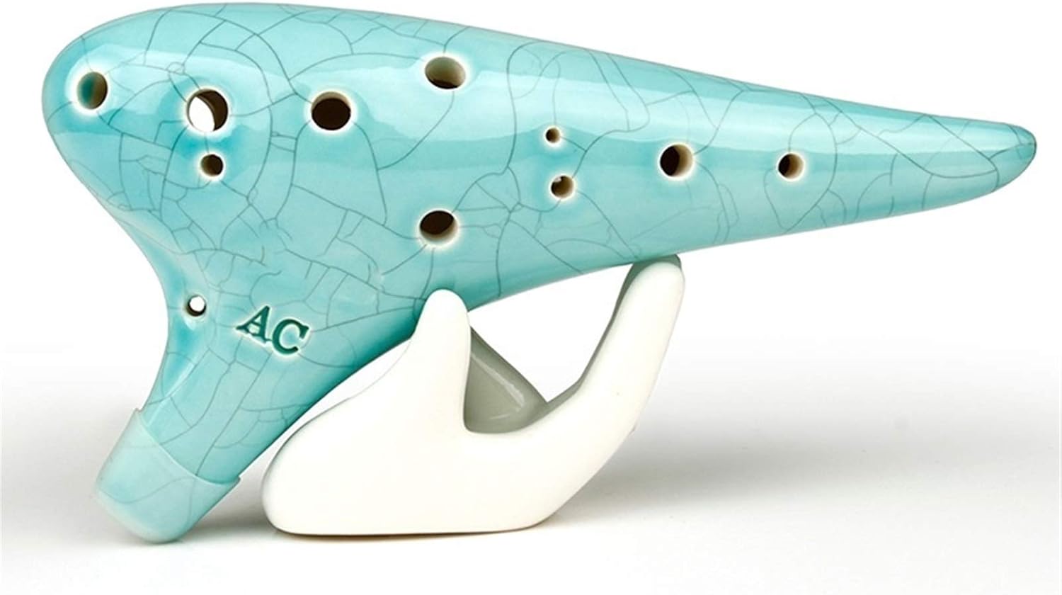 Alto C 12 Holes Ocarina Light Blue Special Music Instruments Chinese Woodwind Instrument Flute(Color:Ocarina with Bag)
