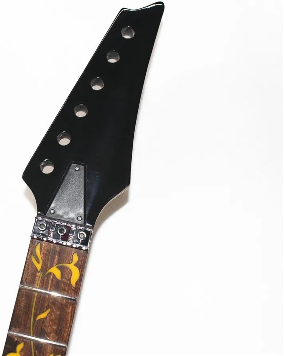 Replacement Guitar Neck 24 Frets Maple Electric Guitar Neck Rosewood Fingerboard Guitar Yellow Pattern Accessories Parts