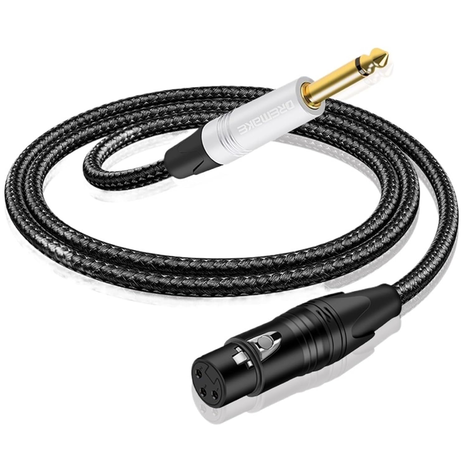 Mono 6.35mm 1/4 Inch TS Male to XLR Female Unbalance Interconnect Cable for Power Amplifier Audio Stage DJ Studio Audio Console(1m)