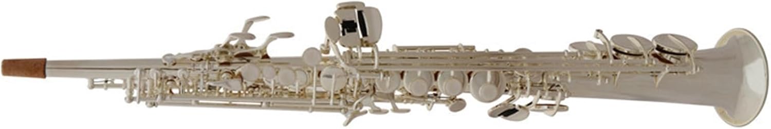 Saxophone for Beginners Saxophone Musical Instrument Saxophone Woodwind Instrument Silver-Plated B Flat Soprano Saxophone with Box