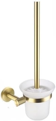 Golden Towel Bar Ring Brushed Gold Hardware Set Robe Coat Hook Toilet Tissue Paper Holder Bathroom Accessories Kit Luxury Bathroom Decor Set with Toilet Brush Holder (Toilet Brush