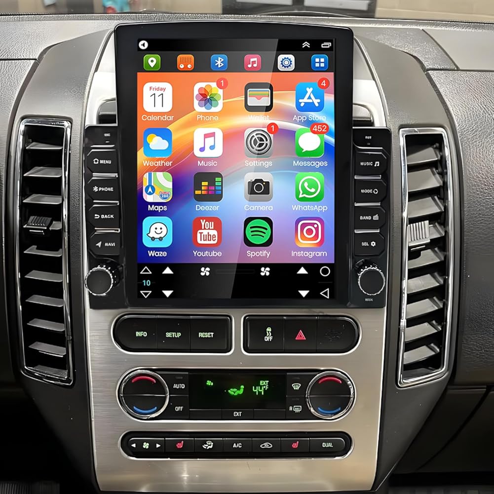 PHEZEN 9.7 inch Touchscreen Car Stereo Fit for Ford Edge 2007-2018, Android 13 Double Din Car Radio with Carplay & Android Auto in-Dash Navigation BT Mirror Link WiFi Backup Camera 2+32G