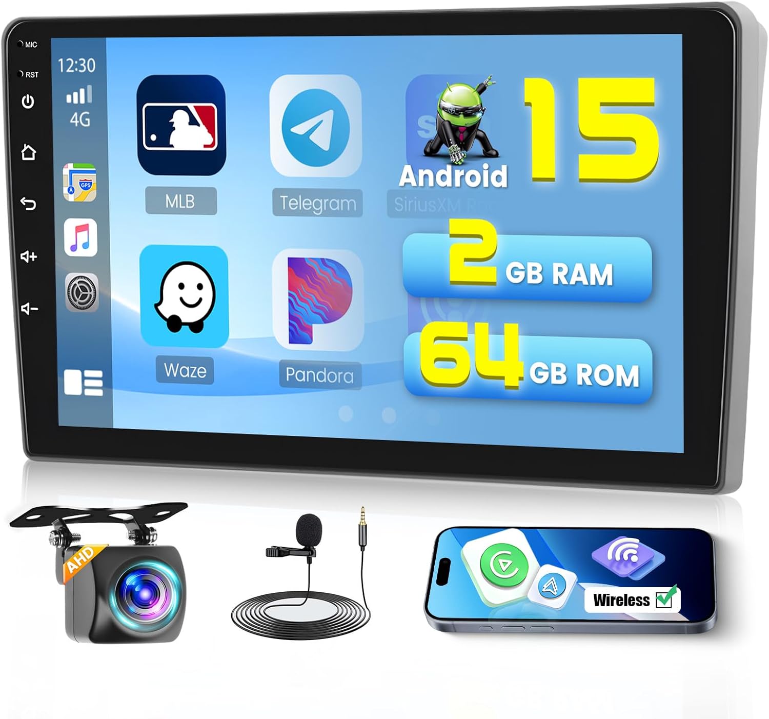 [4Core 64G] Android 15 Car Stereo for Toyota Camry 1997-2003, Hikity 9