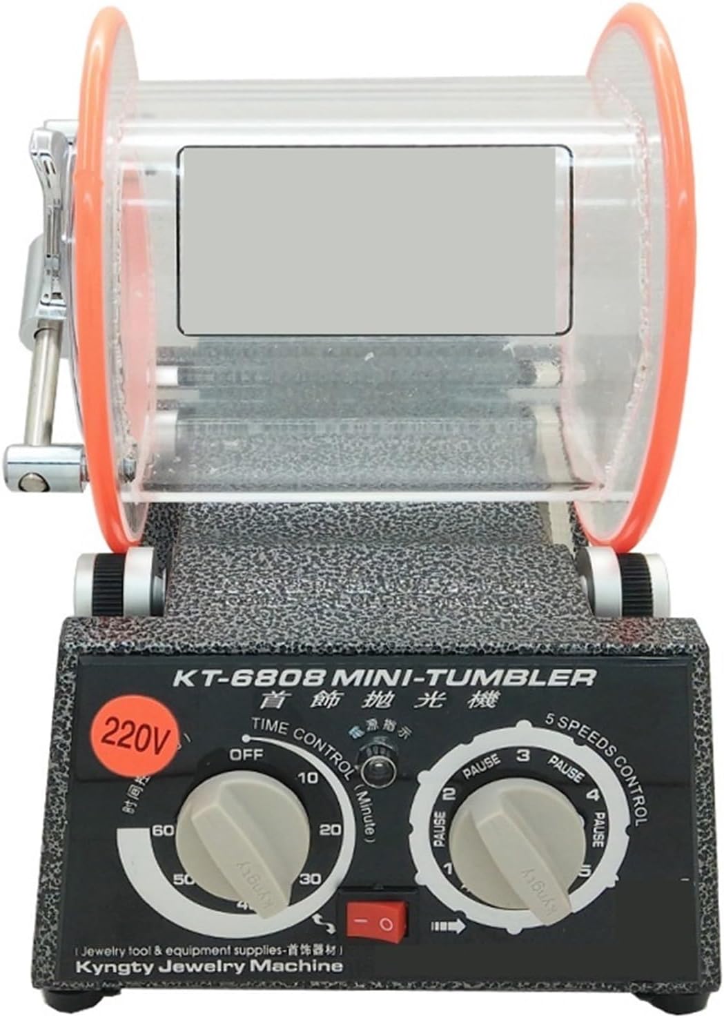 Bench Buffer Polisher, Drum Polishing Machine, Jewelry Rotary Tumbler, Mini-Tumbler, Polishing Machine, 3kg for Jewelry, Wood, Amber, Silver Polishing