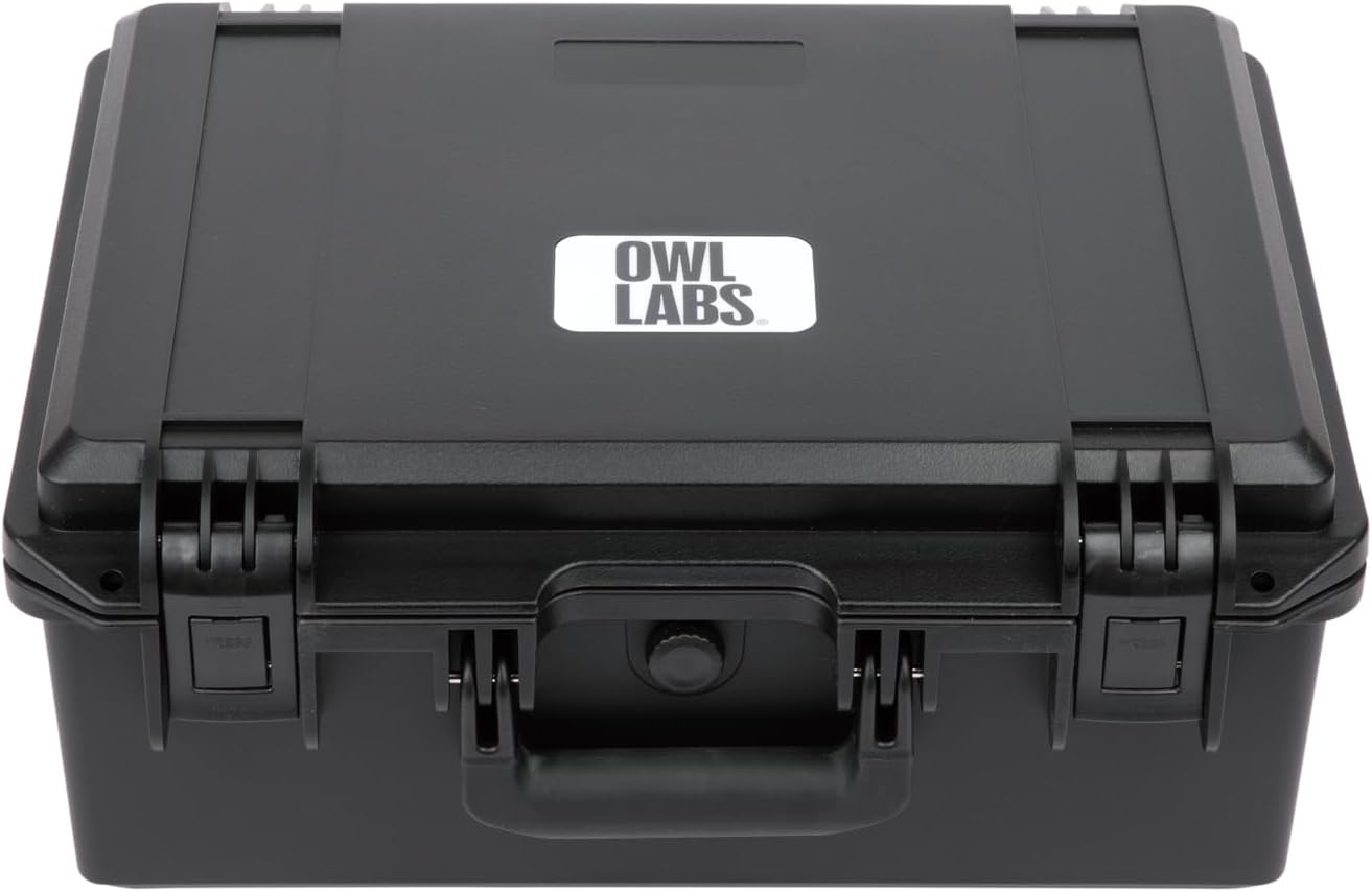 OWL Official Meeting Owl Hard-Sided Carrying Case - Fits All Versions, USB & Power Cables, Expansion Mic, Power Supply