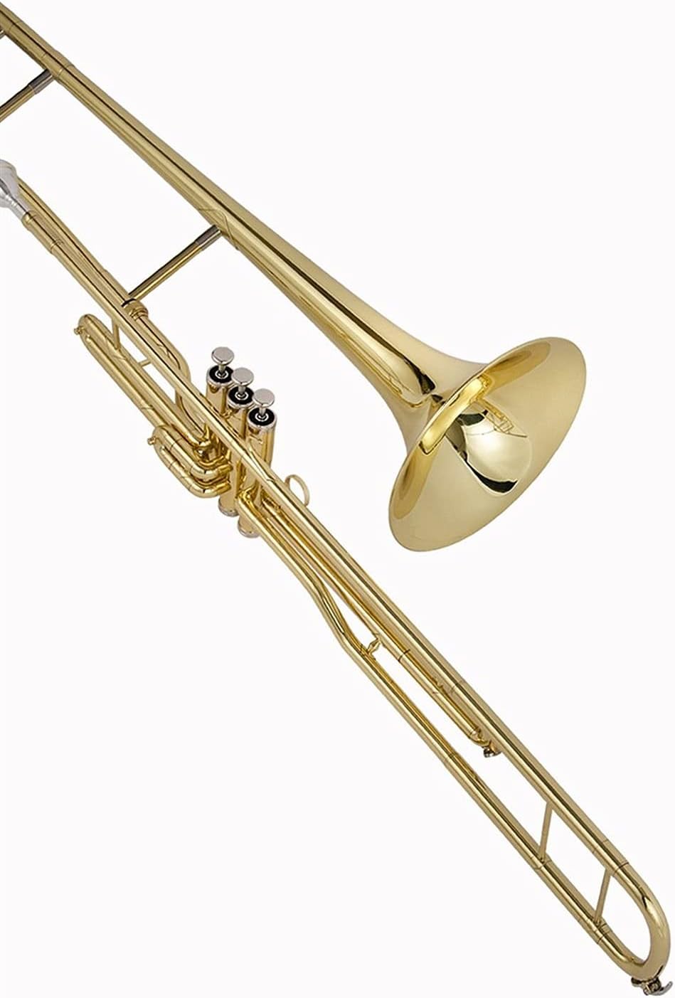 Student Trombone Combination Type Vertical Key Trombone B Flat Lacquered Gold | Nickel-Plated Brass Trombone Kit