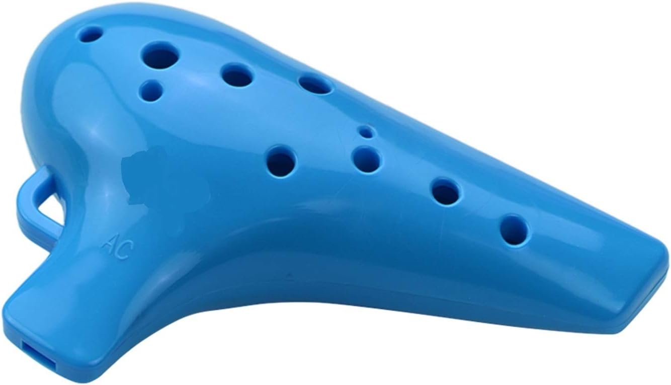 Alto C 12 Holes Ocarina ABS Material Ocarinas Wind Instrument with Music Score and Protective Bag for Beginners(OneColor)