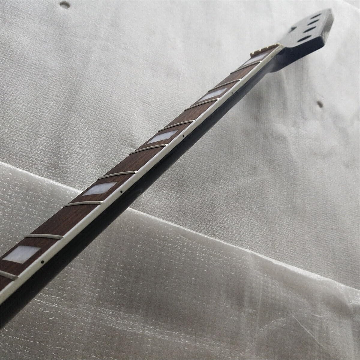 Black Reverse J Bass Guitar Neck 24Fret 34inch Maple Rosewood Block Inlay