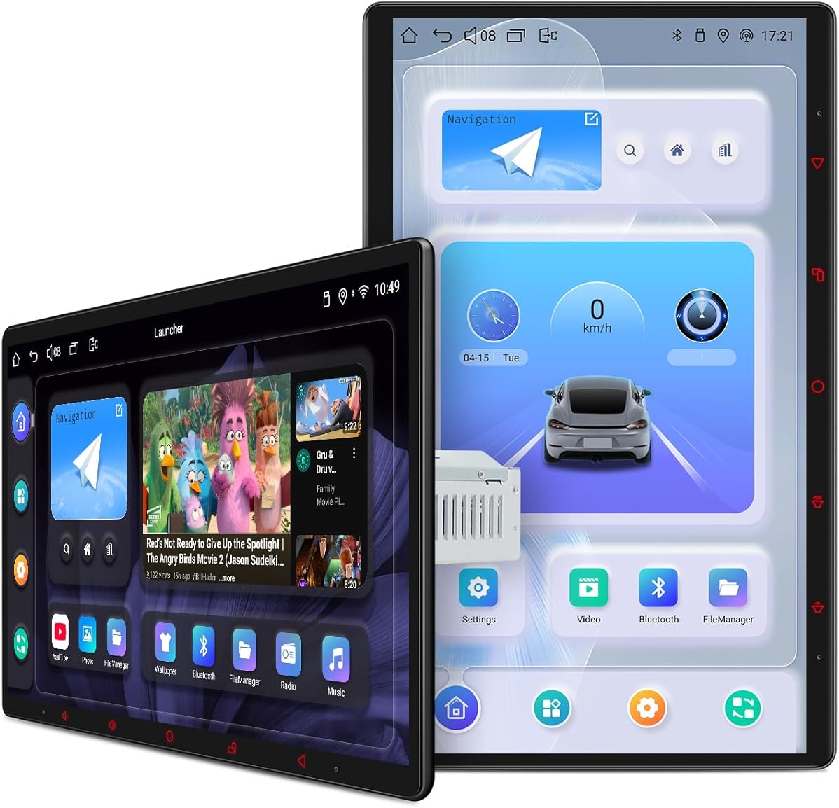 JOYING Car Stereo 13.3 Inch Single Din Touchscreen Radio with CarPlay & Android Auto, Manual Rotated Android 13 Head Unit with AM/FM Radio, Bluetooth 5.0, Mirror Link(JY-UTS13N8-MR)