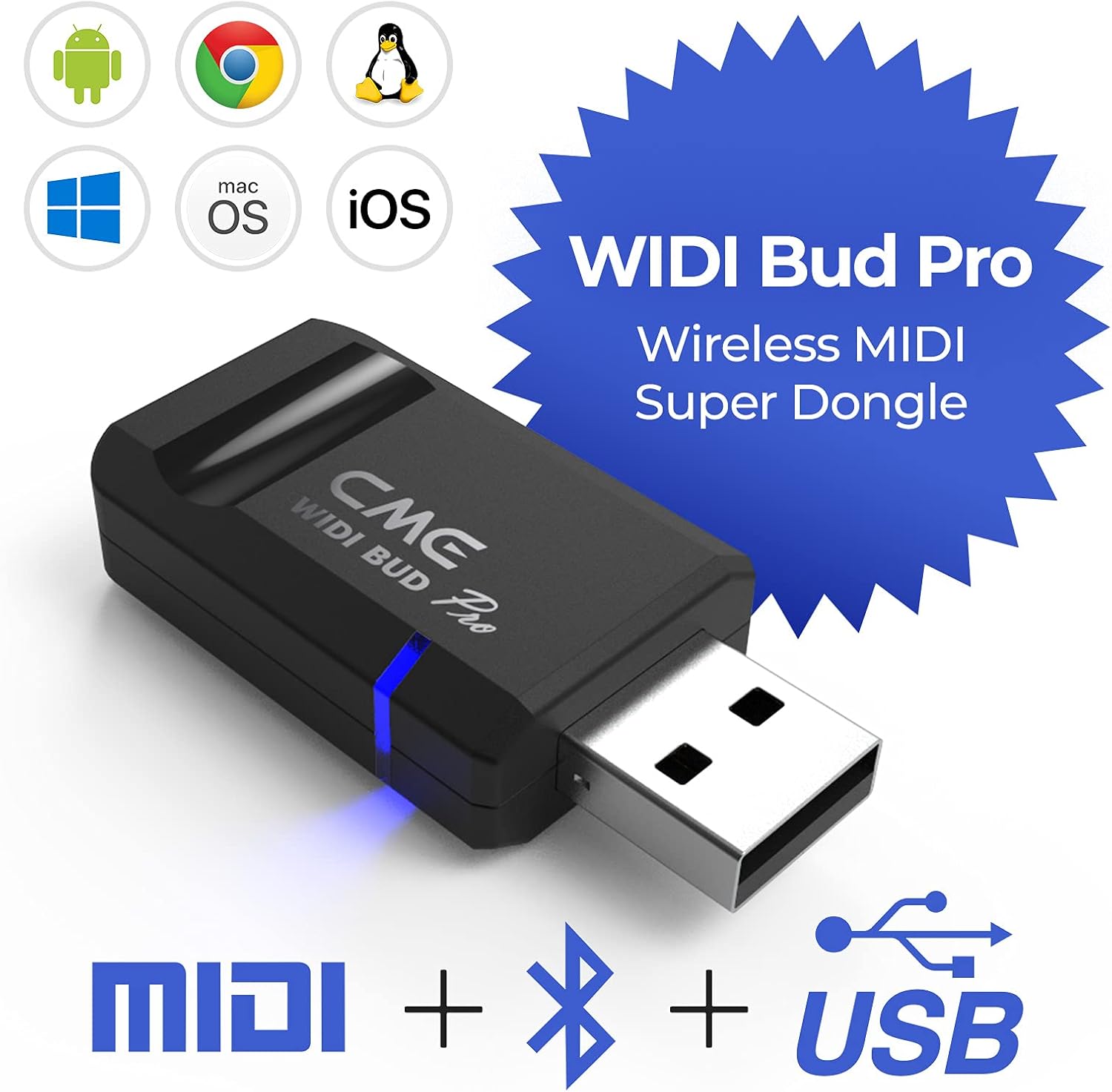 CME WIDI Master + WIDI Bud Pro Pack - Connect MIDI devices with your PC, Laptop, Smart Device - Ultra-low 3ms Latency Premium Bluetooth MIDI