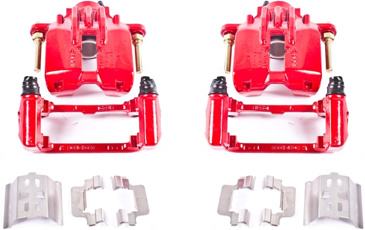 Power Stop Rear S4698 Pair of High-Temp Red Powder Coated Calipers for Cadillac XLR 2004-2009, Chevrolet Corvette 1997-2013 [Model Specific]