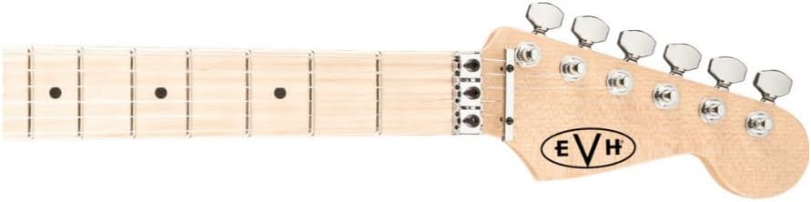 EVH Striped Series Stratocaster Electric Guitar - White with Black Stripes