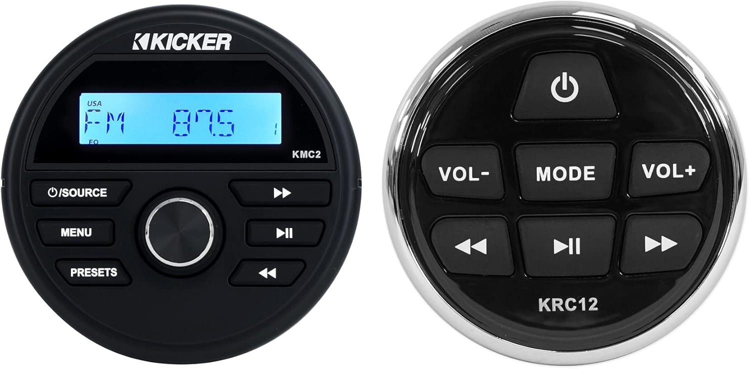 Kicker KMC2 Digital Media Receiver w/Bluetooth/USB+Remote for Boat/ATV/UTV/RZR