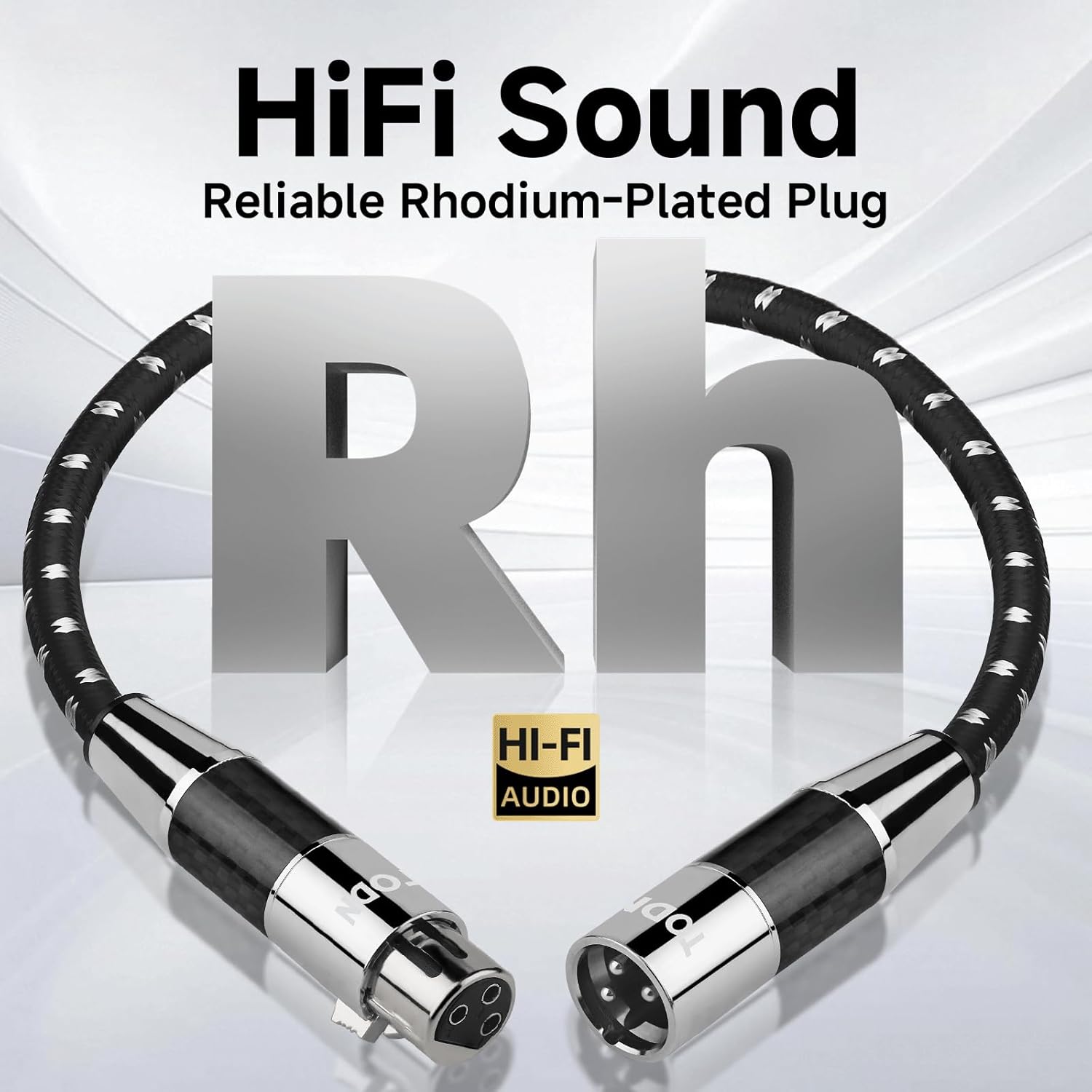 TODN Balanced XLR Microphone Cable for Audiophile with OFC Core, Carbon Fiber Shell, Male to Female 3-Pin Mic Cables for Speaker/Amps, 4.9ft/1.5m