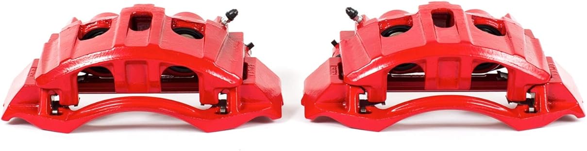 Power Stop Rear S5074 Pair of High-Temp Red Powder Coated Calipers For Ford E-150, Ford E-250, Ford E-350 Super Duty, Ford E-350 Super Duty, Ford E-450 Super Duty [Model Specific]