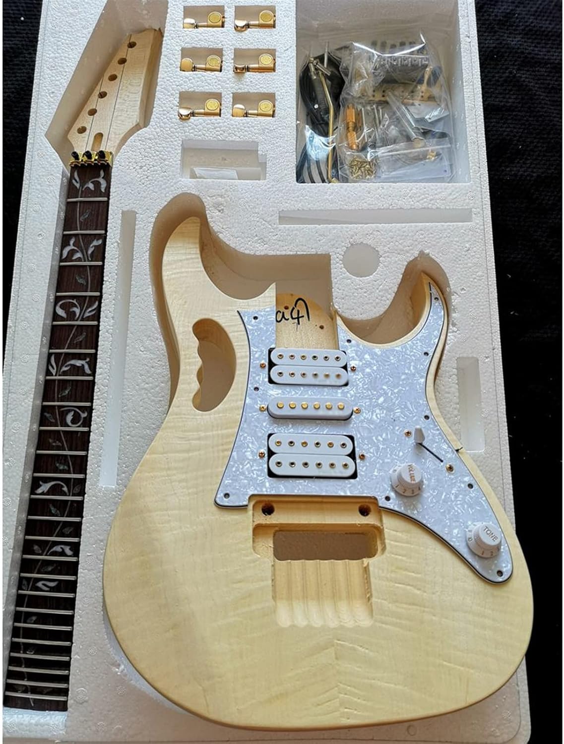 DIY Electric Guitar Kit Professional DIY Guitar Body Kit Basswood Body Rosewood Fingerboard Electric Guitar Building Set