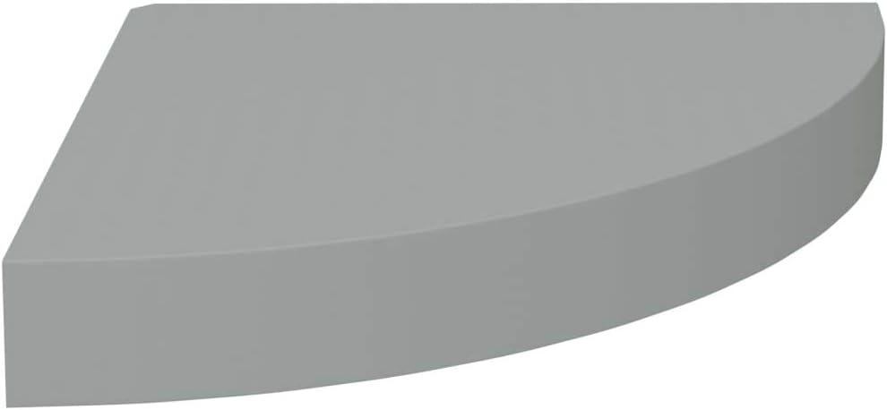 MDF Floating Corner Shelf, Corner Shelf Wall Mount Organizer Storage Display for Bathroom Bedroom Kitchen, Gray 9.8