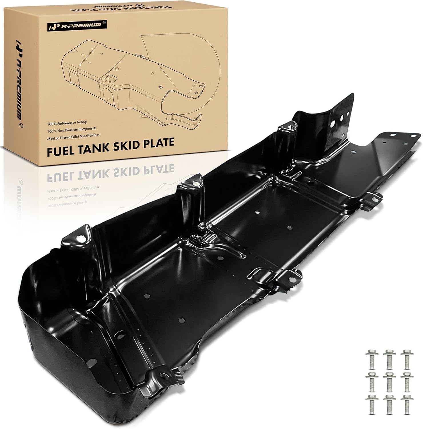 A-Premium Fuel Tank Skid Plate Guard Compatible with Jeep JK Series Wrangler 2007-2018, 4-Door Only, Replace# 52059747AG
