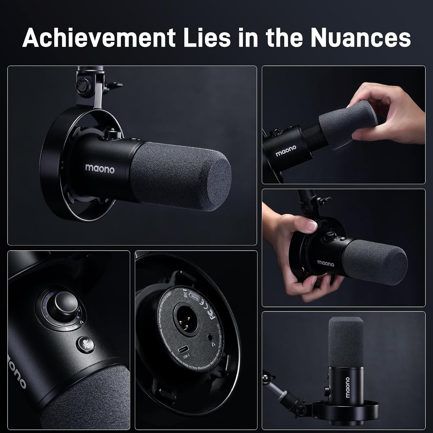 MAONO Podcast Equipment Bundle: USB XLR Dynamic Microphone and Audio Interface for Podcast Recording, Streaming(PD300X+E2 Gen2+XLR180)