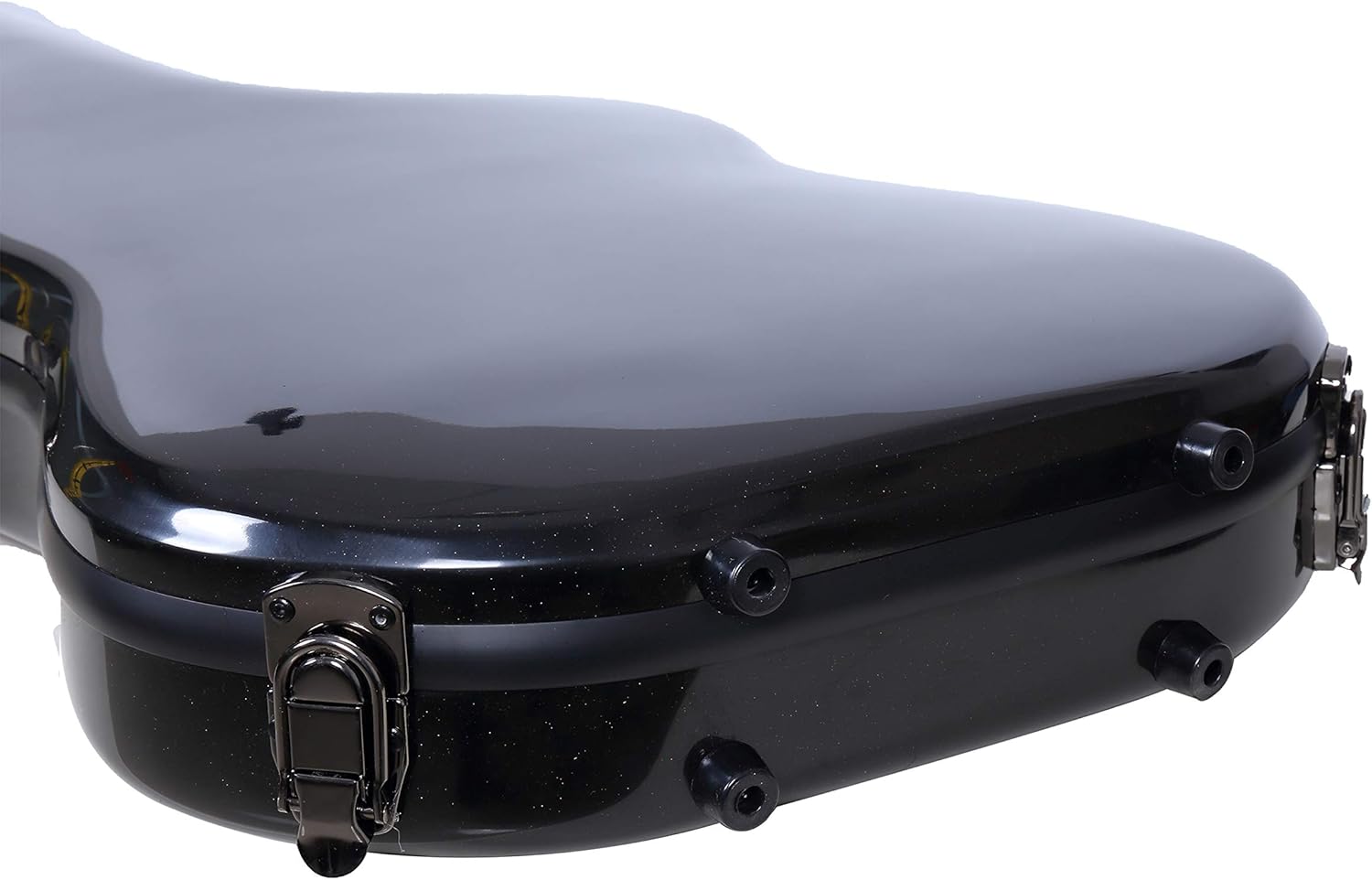 Crossrock Fiberglass Case fits for Precision Bass Style Guitars with removable shoulder straps-Black(CRF2021BBK)