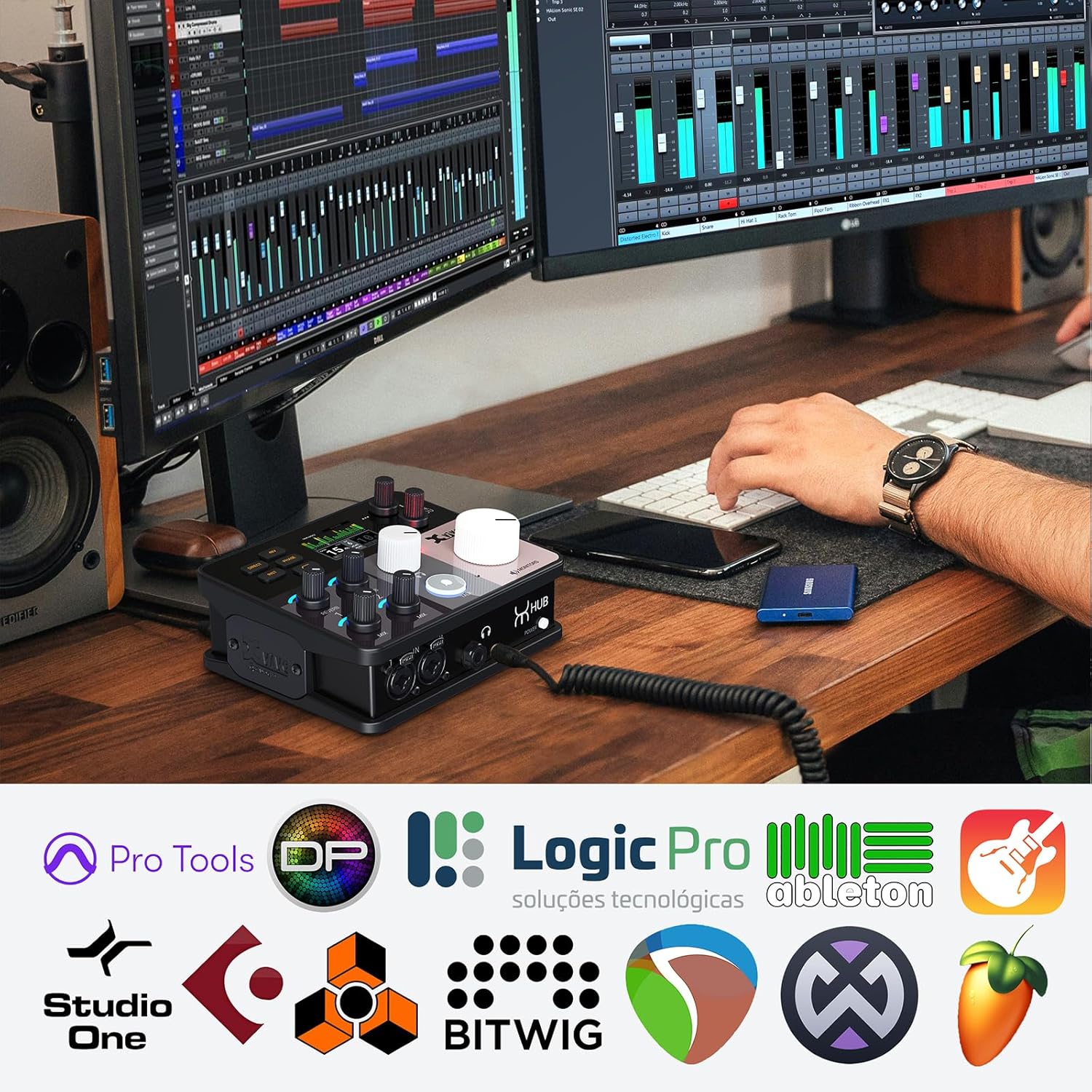 Xvive More You USB Audio Interface for Recording, Producing and Engineering Expandable, Talkback,Auto-gain,16-Channel Discrete Headphone Monitoring (HUB)